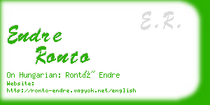 endre ronto business card